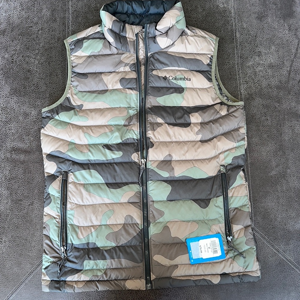 NWT! Men's Columbia Powder Lite Camo Vest - Omni Heat - Size Small